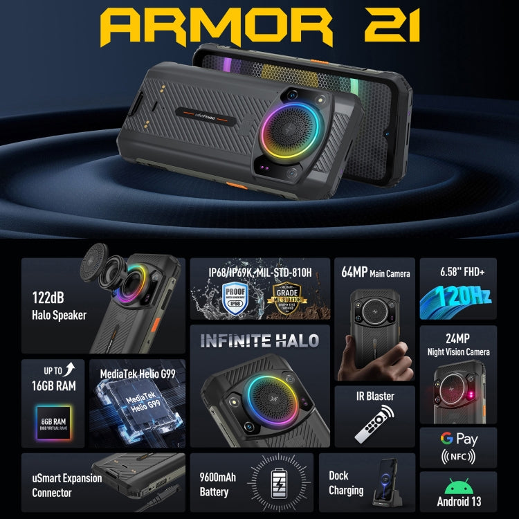 Ulefone Armor 21 Smartphone 8GB+256GB 6.58 Inch Display