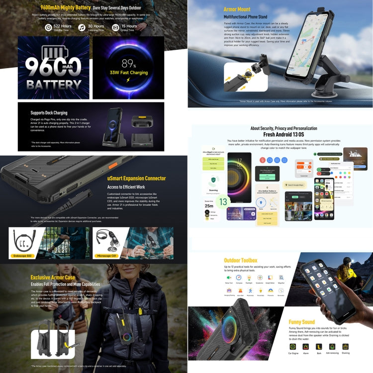 Ulefone Armor 21 Smartphone 8GB+256GB 6.58 Inch Display