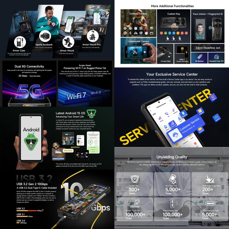 Ulefone Armor 28 Rugged Smartphone 16GB+1TB 5G 10600mAh