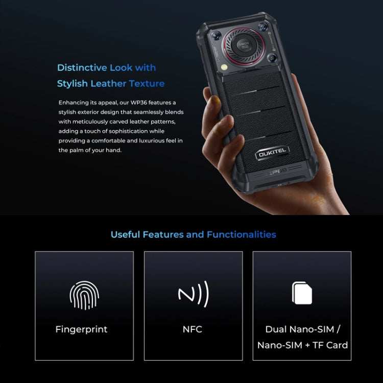 Oukitel WP36 Pro Smartphone 6GB+256GB 10600mAh Rugged 4G