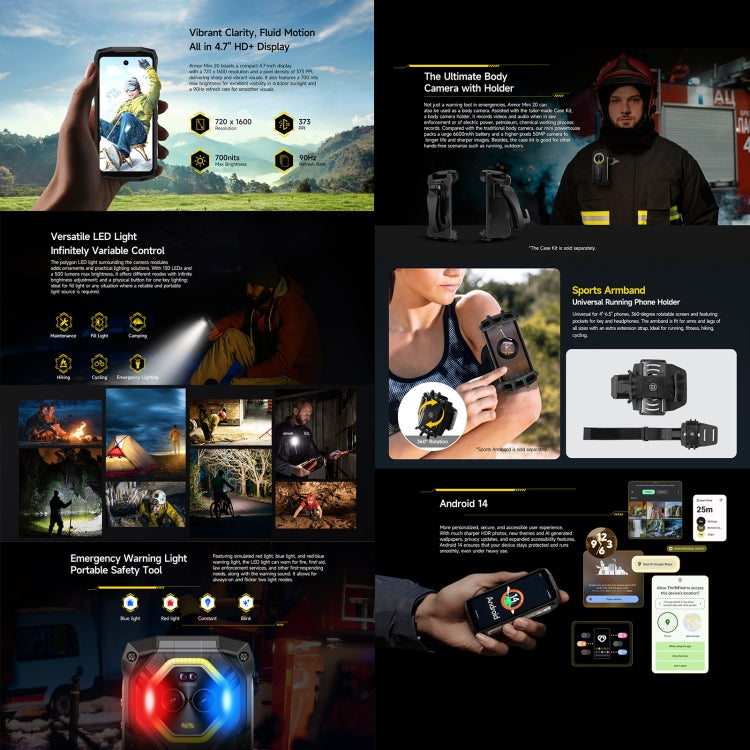 Ulefone Armor Mini 20 Rugged Smartphone 8GB+256GB 4G