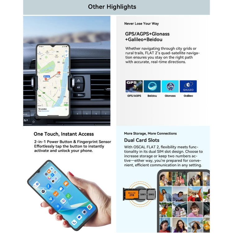 Blackview Oscal FLAT 2 Smartphone 4GB+128GB 6.6 Pulgadas
