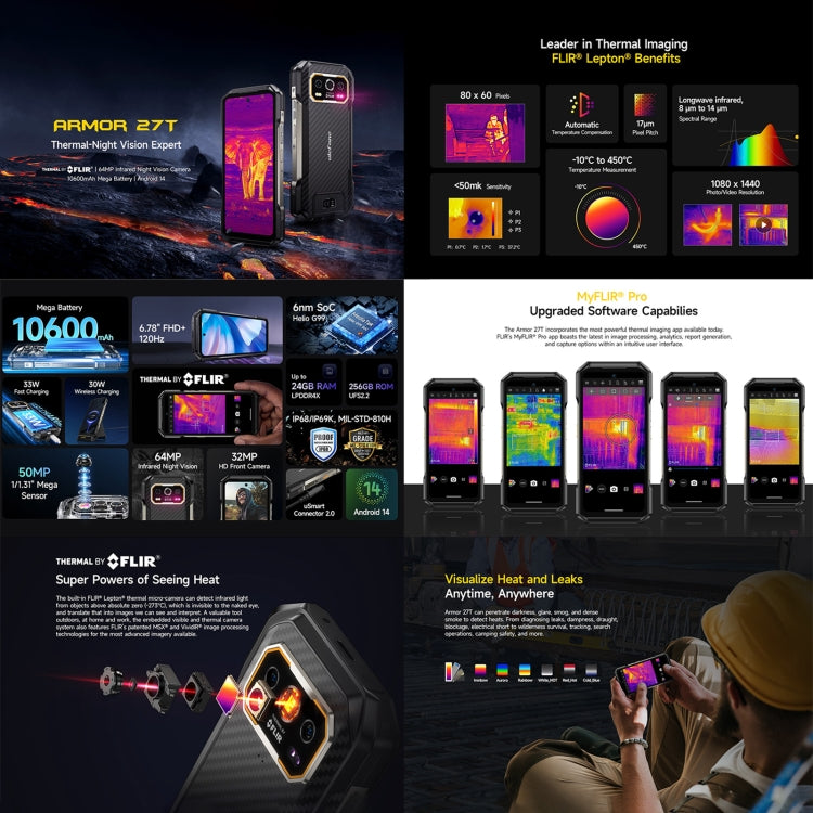Ulefone Armor 27T Rugged Smartphone 12GB+256GB Thermal