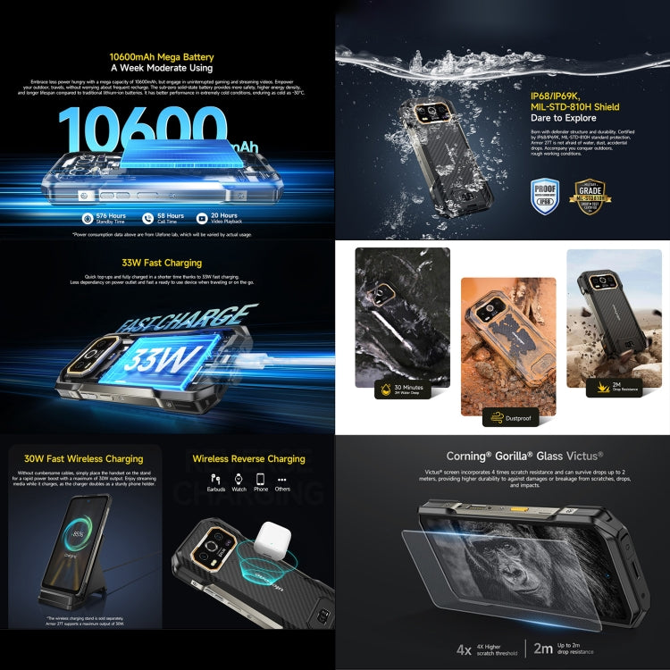 Ulefone Armor 27T Rugged Smartphone 12GB+256GB Thermal