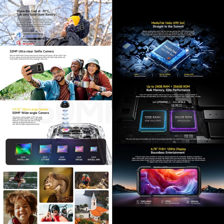 Ulefone Armor 27T Rugged Smartphone 12GB+256GB Thermal