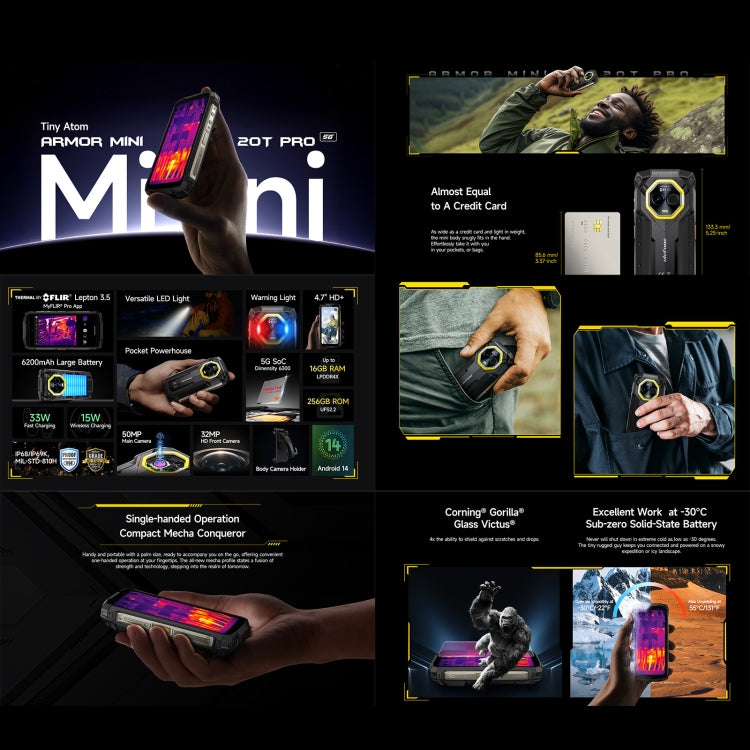 Ulefone Armor Mini 20T Pro Smartphone 8GB+256GB Thermal