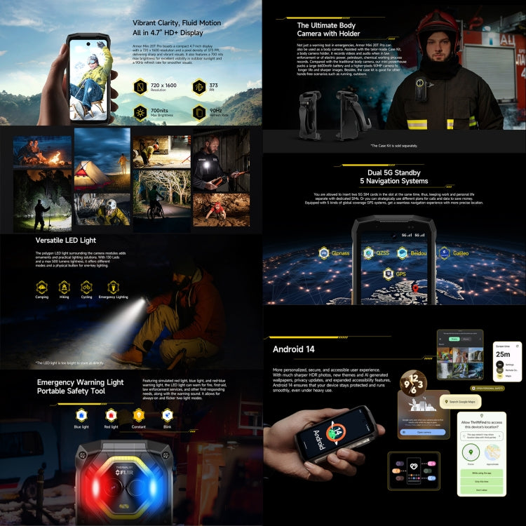 Ulefone Armor Mini 20T Pro Smartphone 8GB+256GB Thermal