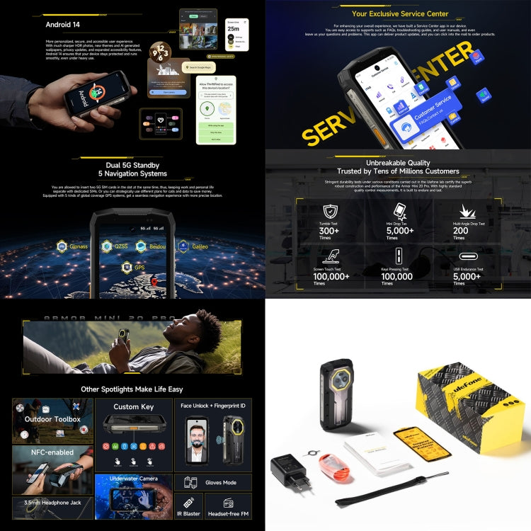 Ulefone Armor Mini 20 Pro Smartphone 8GB+256GB 5G Rugged