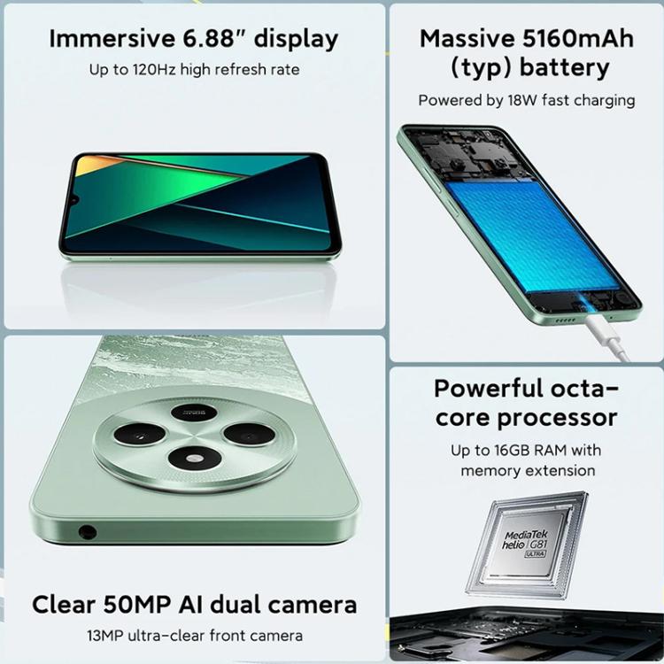 Xiaomi POCO C75 Global Smartphone 8GB+256GB 6.88 Pulgadas