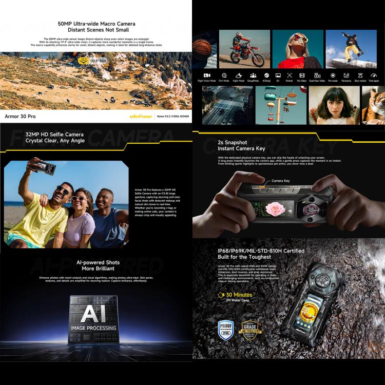 Ulefone Armor 30 Pro Smartphone 16GB+512GB 5G Night Vision