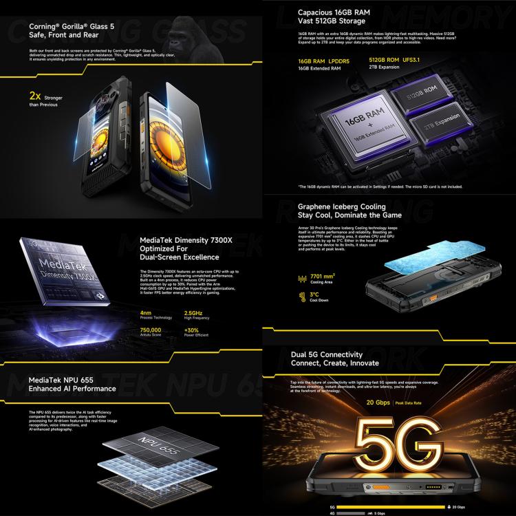 Ulefone Armor 30 Pro Smartphone 16GB+512GB 5G Night Vision