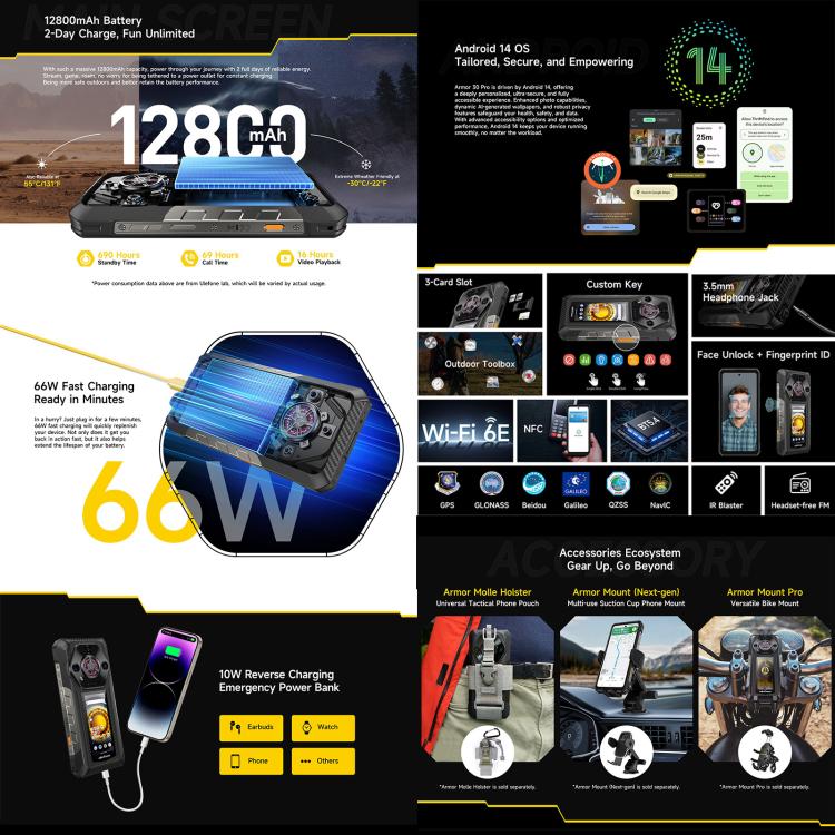Ulefone Armor 30 Pro Smartphone 16GB+512GB 5G Night Vision