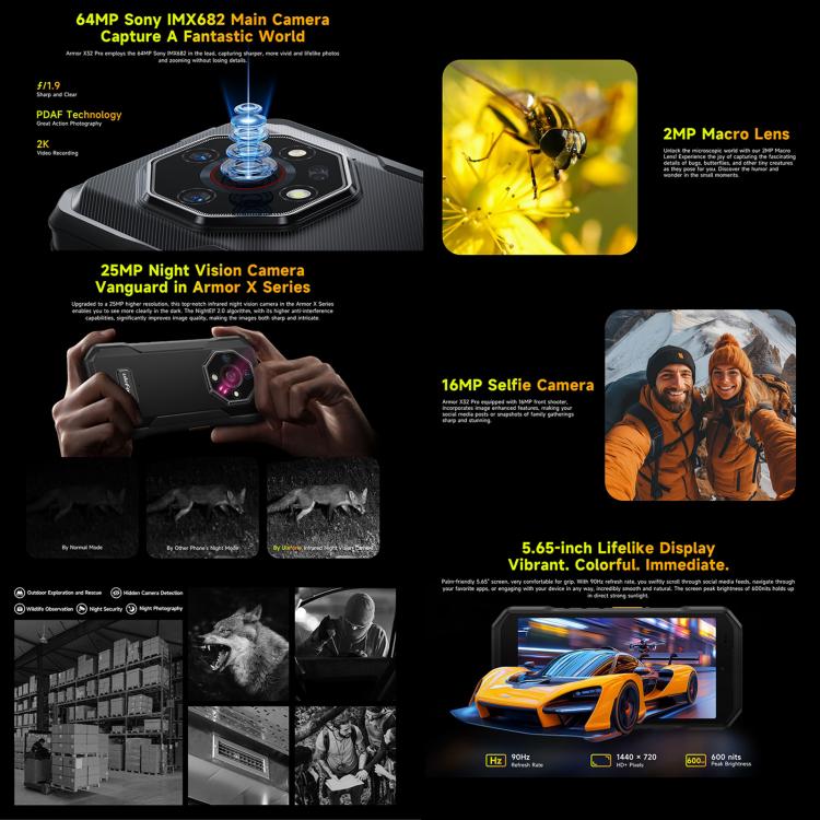 Ulefone Armor X32 Pro 5G Móvil 8GB+256GB Visión Nocturna