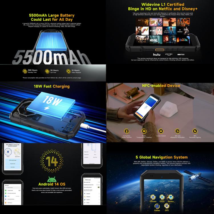 Ulefone Armor X32 Pro 5G Móvil 8GB+256GB Visión Nocturna