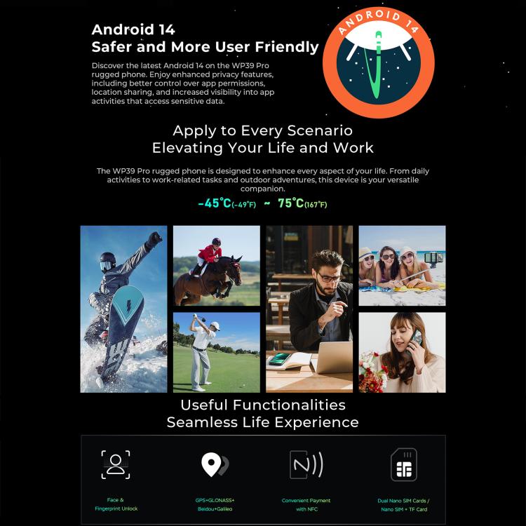 Oukitel WP39 Pro 5G Rugged Phone 12GB+512GB Night Vision