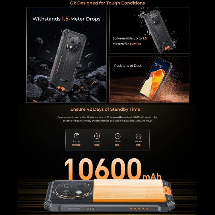 Oukitel G1 Smartphone Rugerizado 6GB+256GB 10600mAh