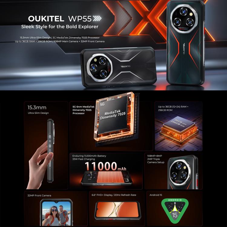 Oukitel WP55 5G Rugged Smartphone 12GB+256GB 11000mAh