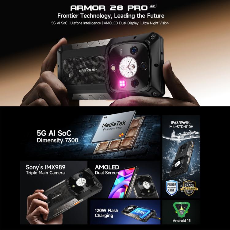 Ulefone Armor 28 Rugged Phone 16GB+512GB 10600mAh 5G