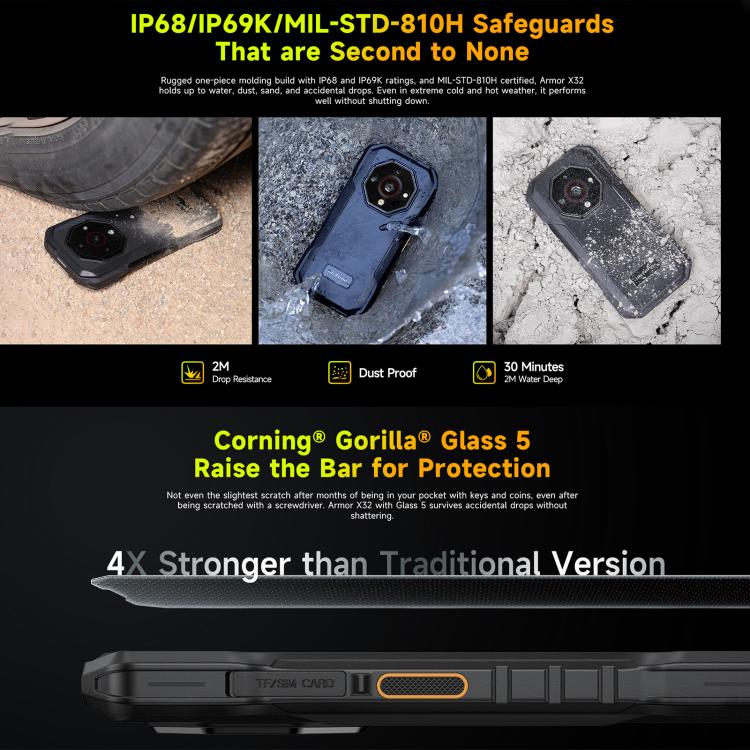 Ulefone Armor X32 Teléfono Robusto 8GB+256GB 4G Visión