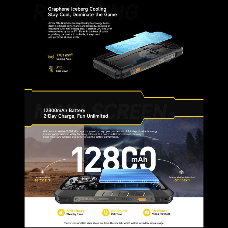 Ulefone Armor 30 Rugged Phone 12GB+512GB Night Vision