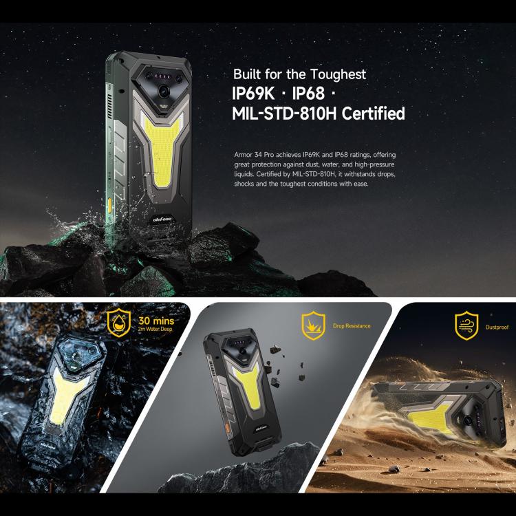 Ulefone Armor 34 Pro Rugged Phone 16GB+512GB Night Vision