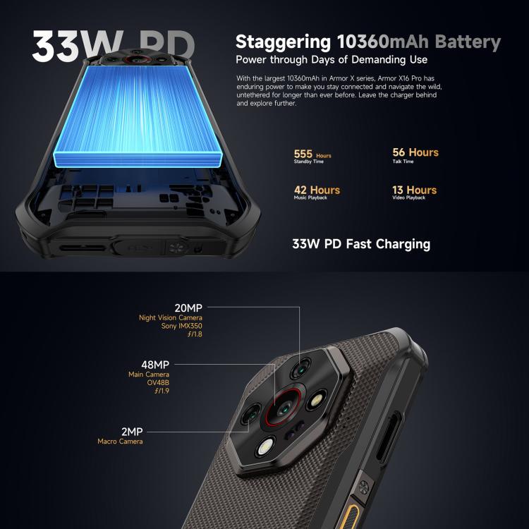 Ulefone Armor X16 Móvil Rugerizado 6GB+128GB Visión 4G