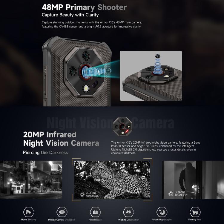 Ulefone Armor X16 Móvil Rugerizado 6GB+128GB Visión 4G
