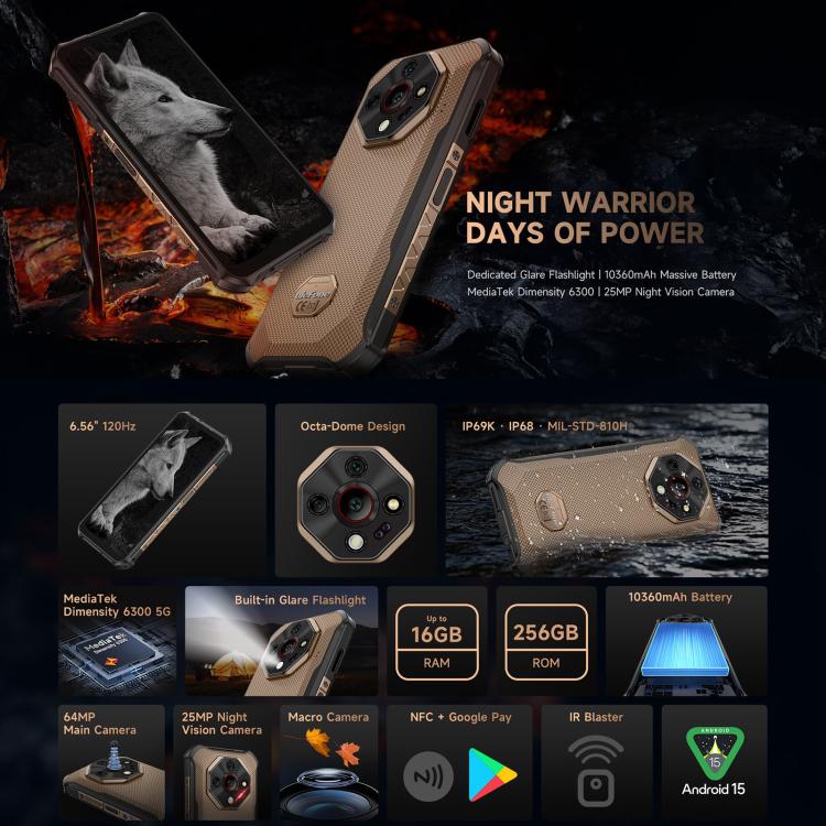 Ulefone Armor X16 Pro Teléfono 5G 5GB+256GB Visión Nocturna