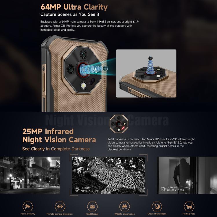 Ulefone Armor X16 Pro Teléfono 5G 5GB+256GB Visión Nocturna