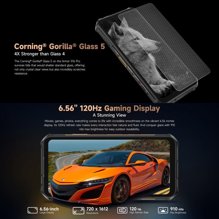 Ulefone Armor X16 Pro Teléfono 5G 5GB+256GB Visión Nocturna