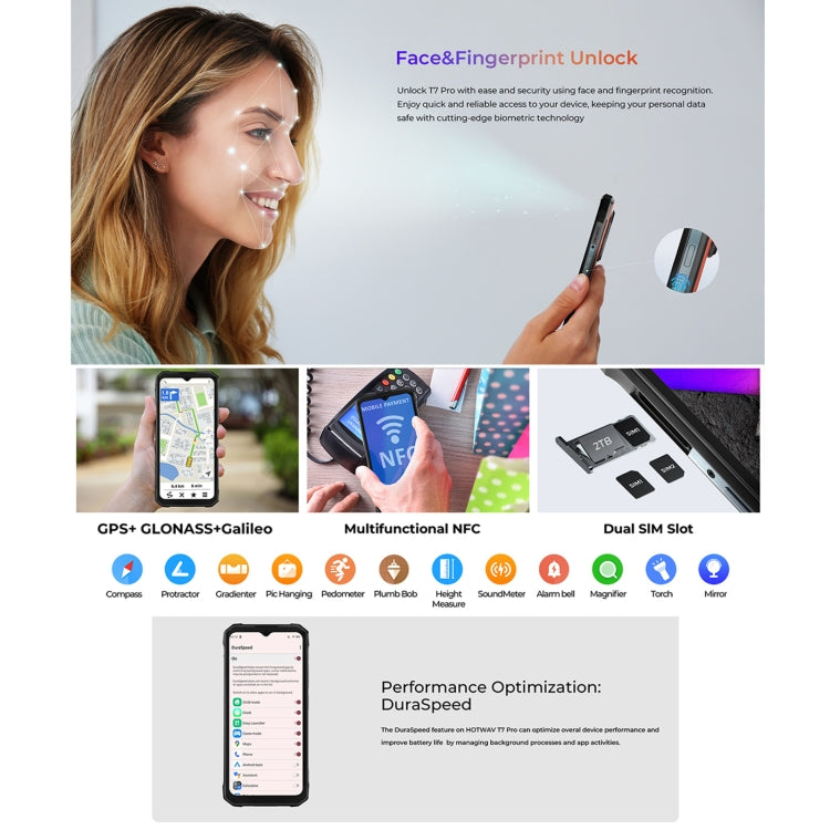 HOTWAV T7 Smartphone Rugerizado 6GB+256GB Batería 6280mAh by HOTWAV