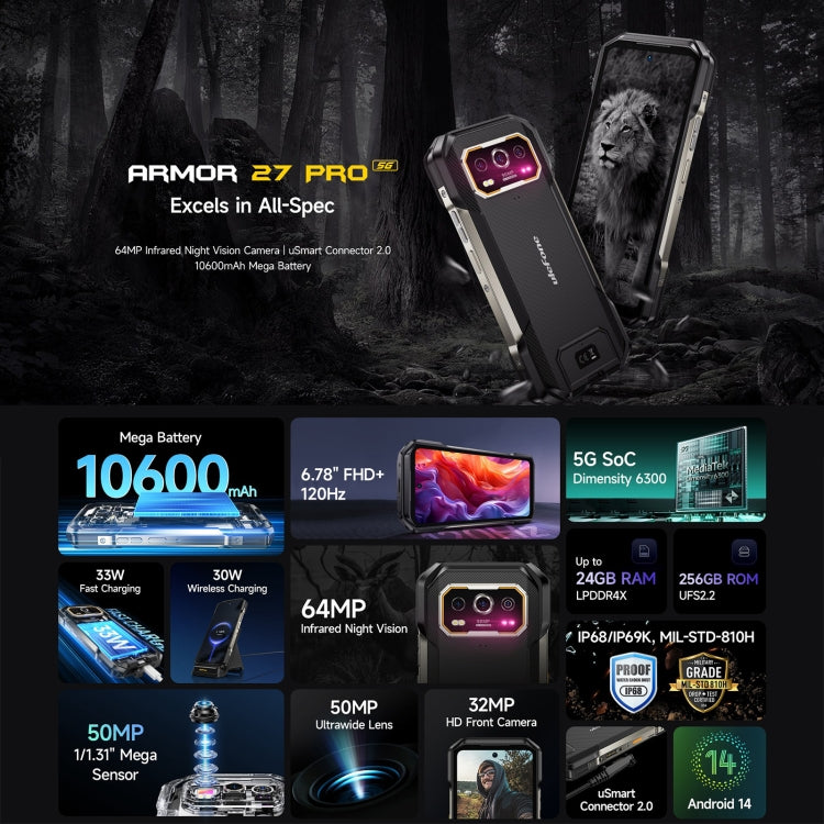 Ulefone Armor 27 Pro Smartphone 12GB+256GB NightVision 5G