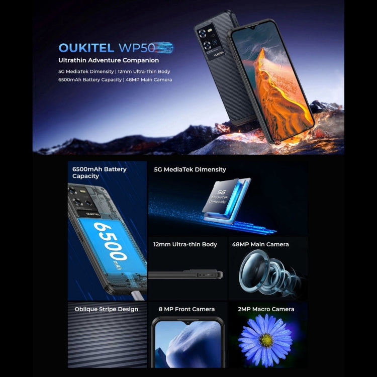 Oukitel WP50 Smartphone 5G 4GB+256GB 6.6in Display Android14