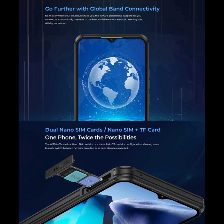 Oukitel WP50 Smartphone 5G 4GB+256GB 6.6in Display Android14