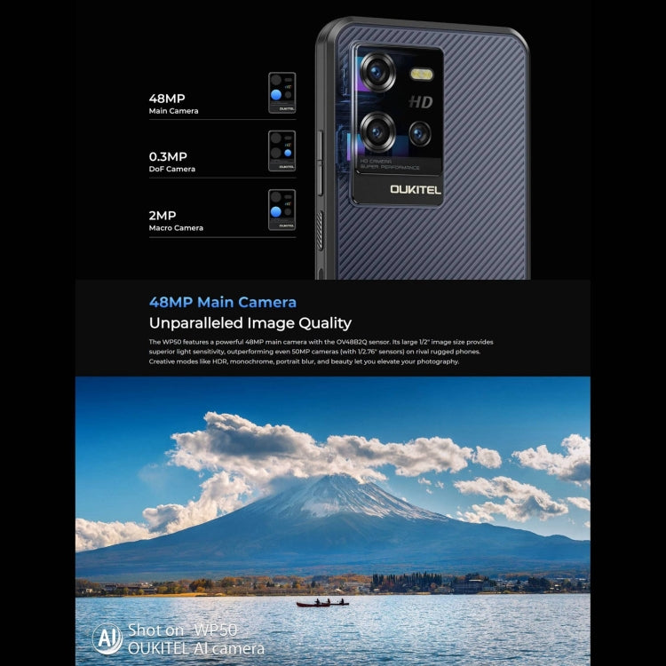 Oukitel WP50 Smartphone 5G 4GB+256GB 6.6in Display Android14