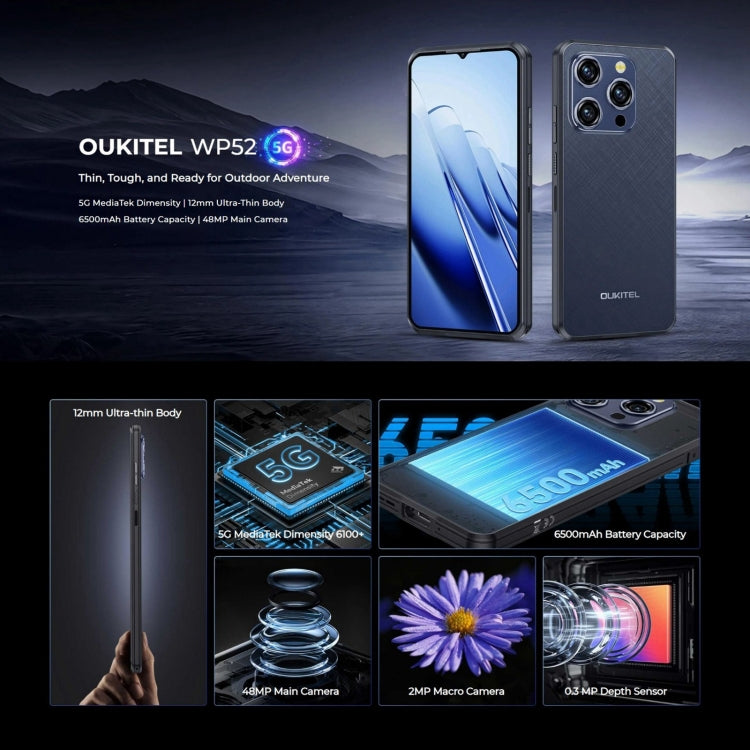 Oukitel WP52 5G Smartphone 4GB+256GB 6.6 Inch Display