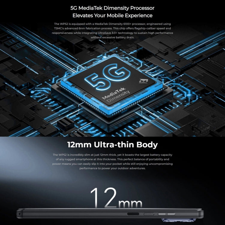 Oukitel WP52 5G Smartphone 4GB+256GB 6.6 Inch Display