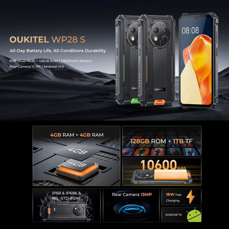 Oukitel WP28 S Smartphone Rugerizado 4GB+128GB 10600mAh