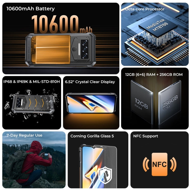 Oukitel WP38 Rugged Smartphone 12GB+256GB 10600mAh 4G