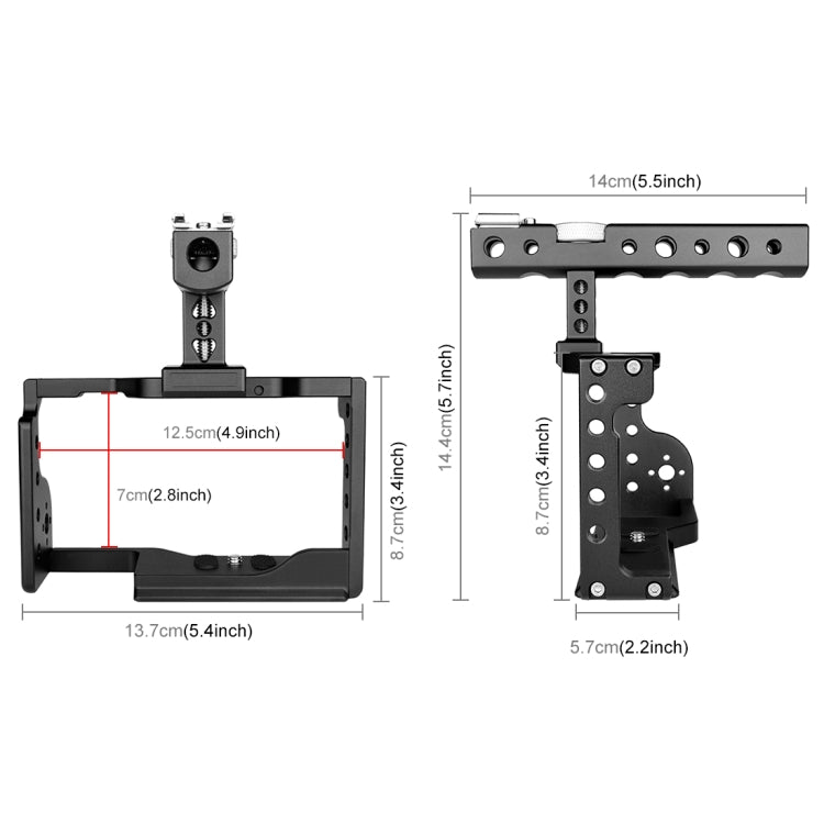 PULUZ Video Camera Cage Stabilizer with Handle for Sony A6600 / ILCE-6600