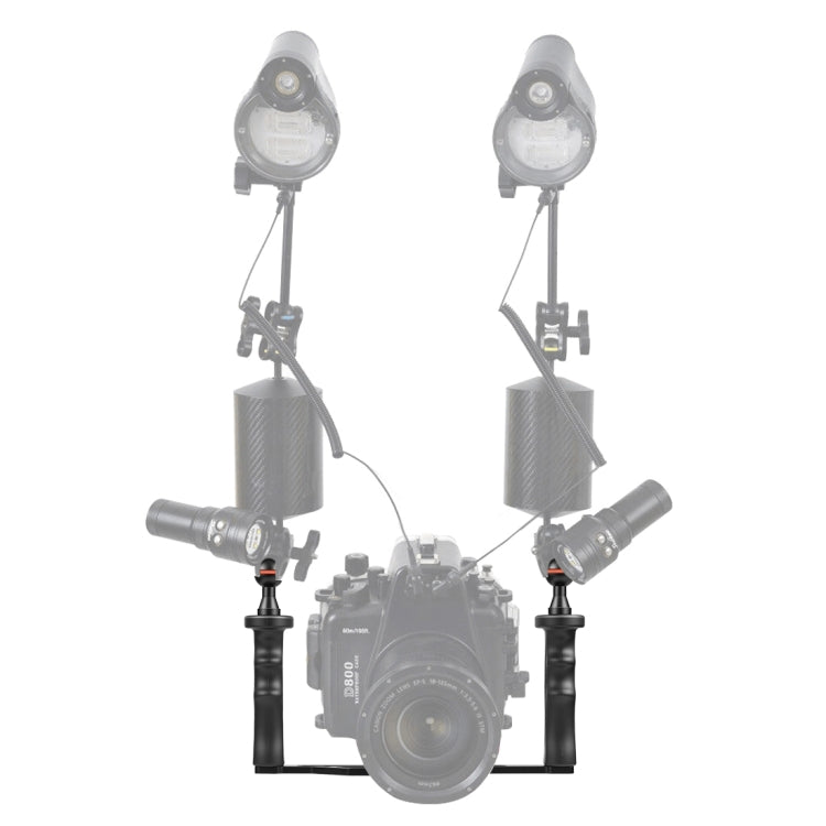 PULUZ Dual Handles Aluminium Alloy Tray Stabilizer for Underwater Camera Housings