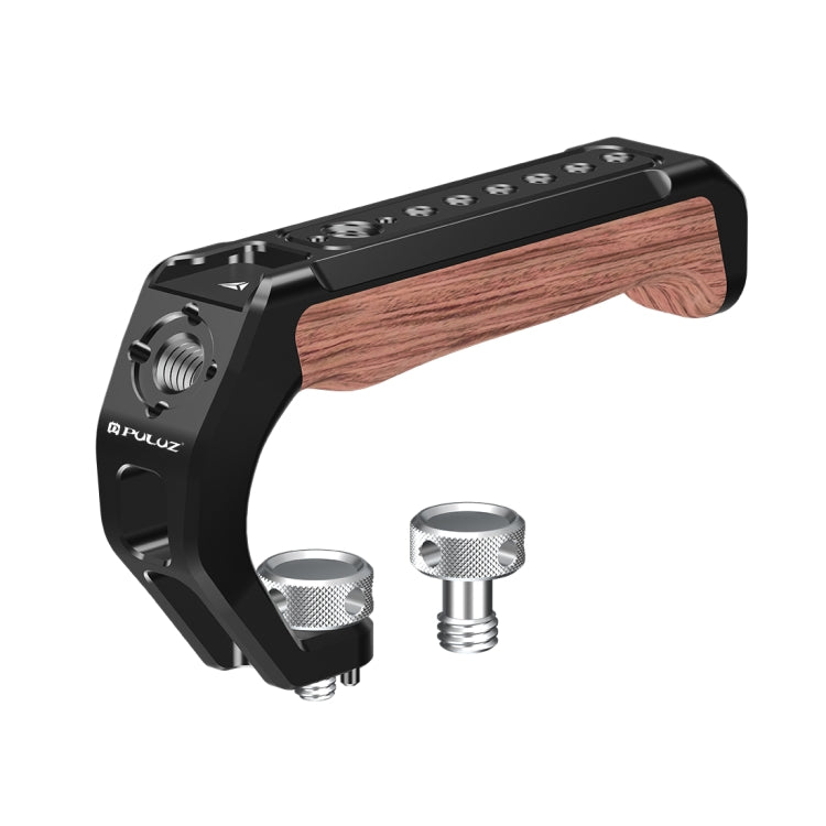 PULUZ Arri Metal Wood Wooden Top Handle with Cold Shoe Mount for Mirrorless Camera Cage Stabilizer