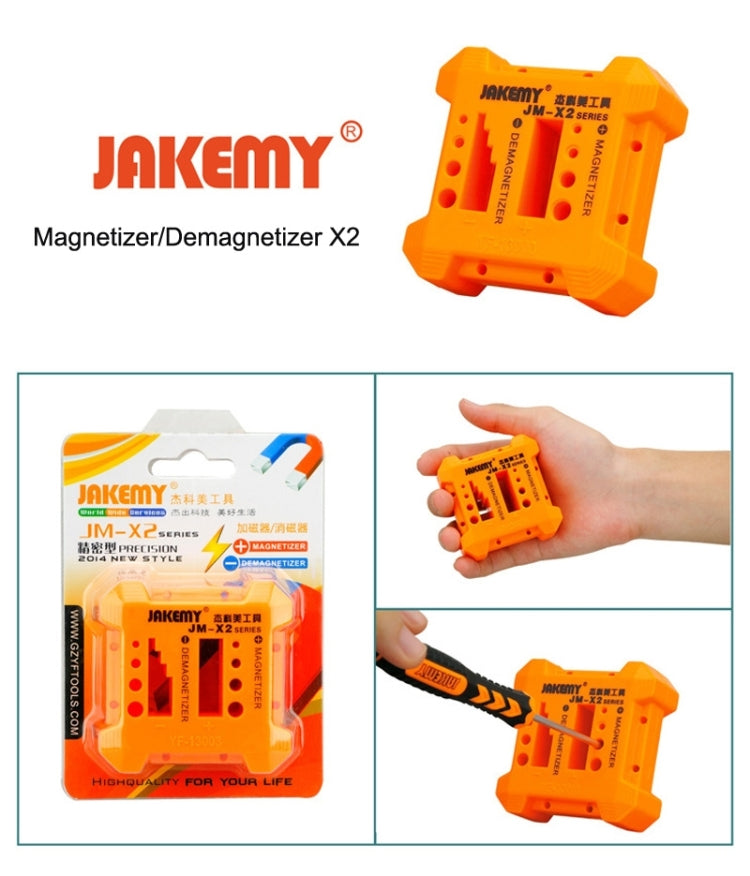 JAKEMY JM-X2 Magnetizer/Demagnetizer with Screwdriver Holes, Size: Medium, JM-X2