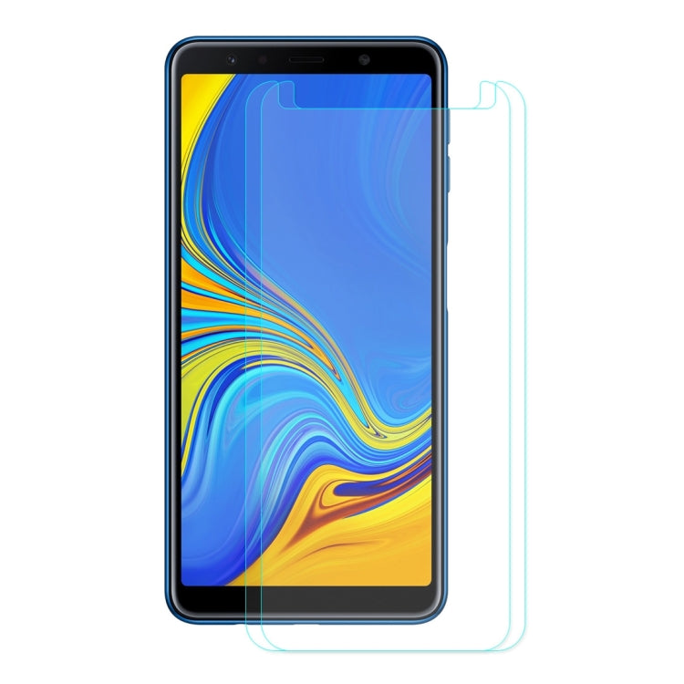 2pcs ENKAY Hat-prince 0.26mm 9H 2.5D Curved Edge Tempered Glass Film for Galaxy A7 2018, Galaxy A7 2018 (2pcs)