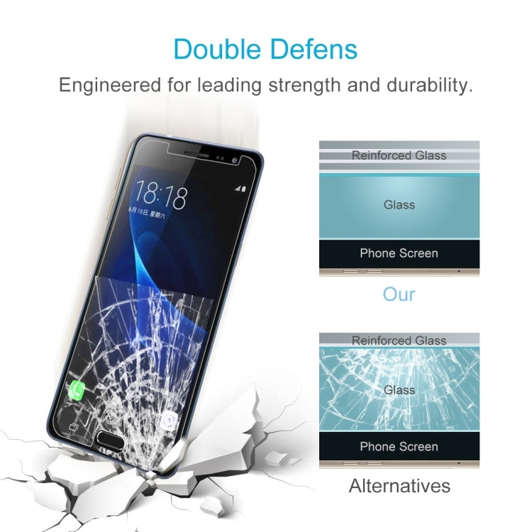 1 PCS For Galaxy J3 (2017) (EU Version) 0.26mm 9H Surface Hardness 2.5D Explosion-proof Non-full Screen Tempered Glass Screen Film, For Galaxy J3 (2017) (EU Version)(1 PC)