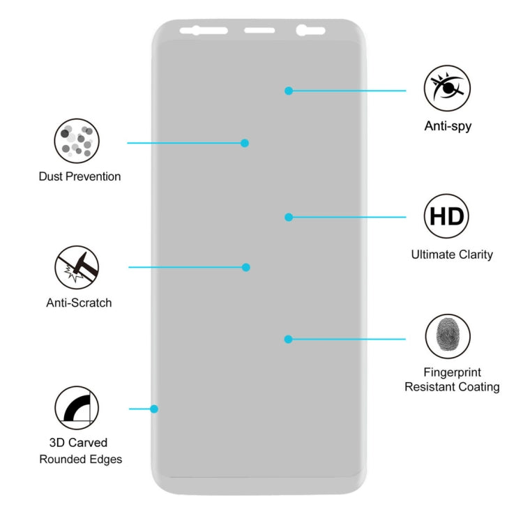 ENKAY Hat-Prince for Galaxy S8 0.26mm 9H Surface Hardness 3D Privacy Anti-glare Full Screen Tempered Glass Screen Protector, For Galaxy S8, Galaxy S8