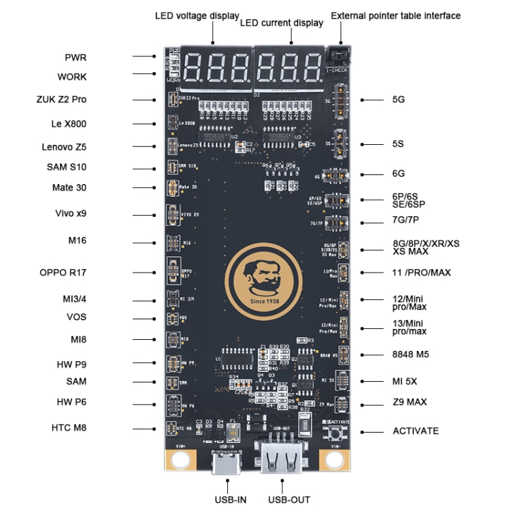 Mechanic BA27 Battery Activation Detection Board For iPhone 5-13 Pro Max / Android Phone, Mechanic BA27