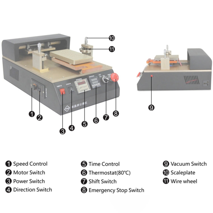 TBK958 Aluminum Alloy LCD Screen Automatic Separation Machine Built-in Temperature Control Chip For 7 inch Mobile Phone, TBK958