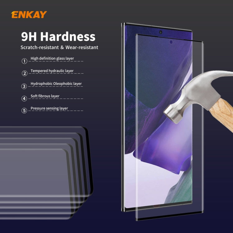For Samsung Galaxy Note 20 Ultra ENKAY Hat-Prince 0.26mm 9H 3D Explosion-proof Full Screen Curved Heat Bending Tempered Glass Film