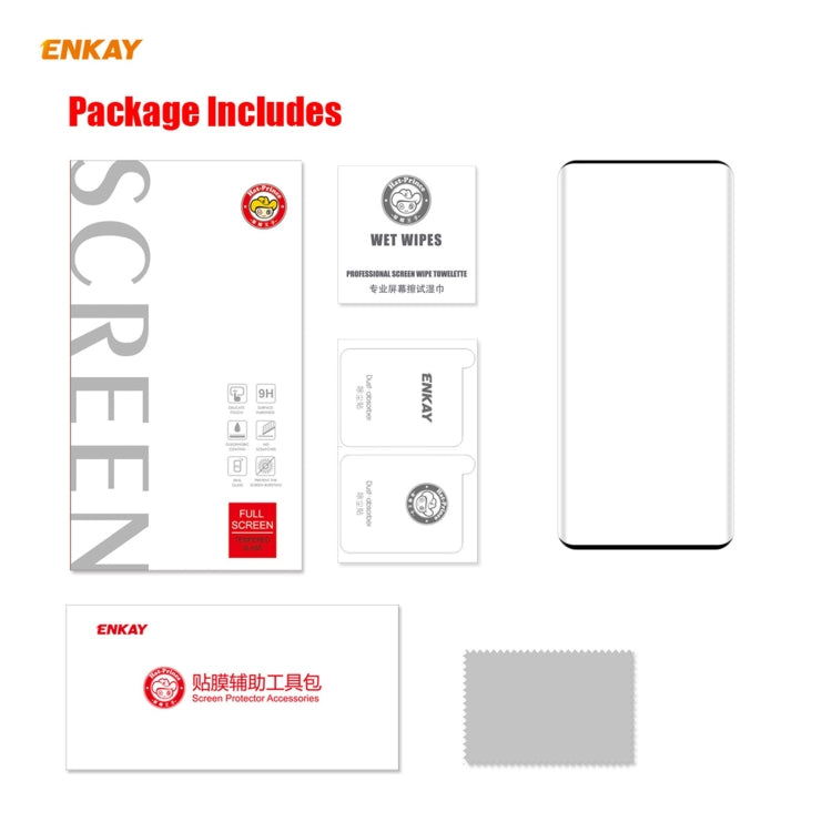 For Samsung Galaxy S21 Ultra ENKAY Hat-Prince 0.26mm 9H 3D Explosion-proof Full Screen Curved Heat Bending Tempered Glass Film